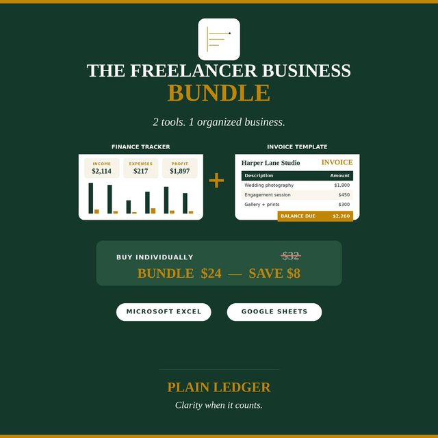 Freelancer Business Bundle spreadsheet template