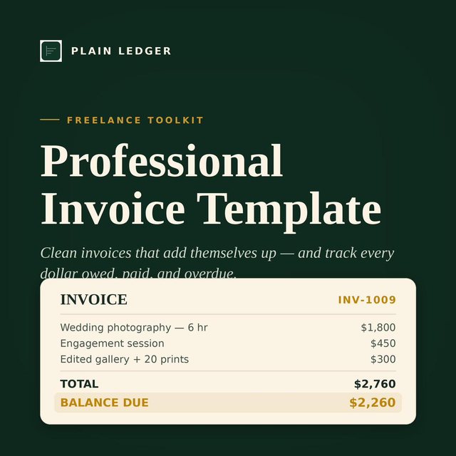 Professional Invoice Template spreadsheet template